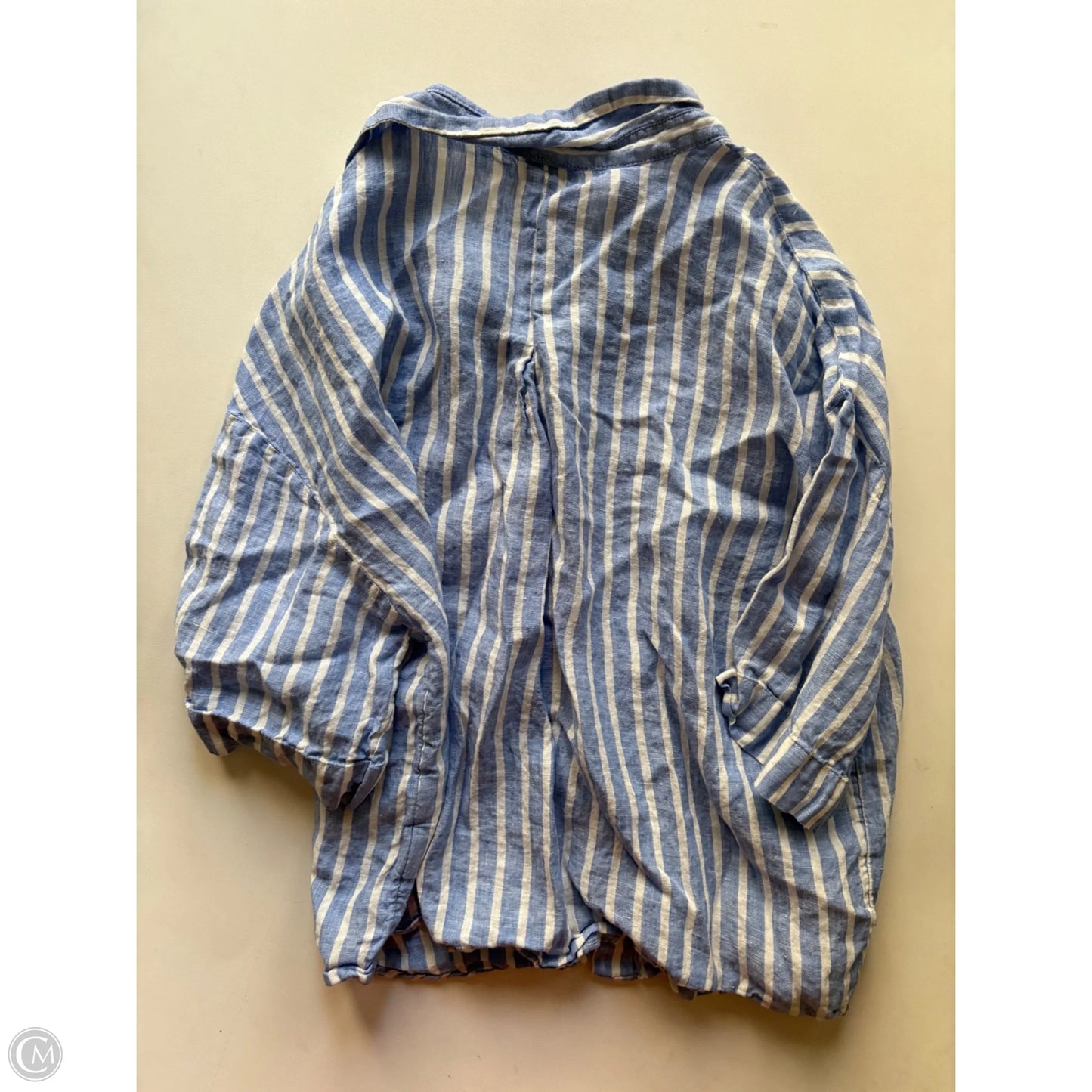 Top Short Sleeve By H&m In Striped Pattern, Size: L