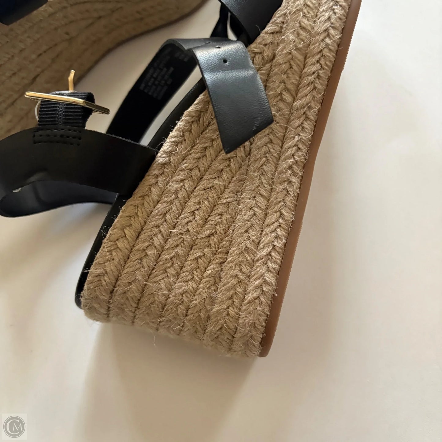 Sandals Heels Wedge By Time And Tru In Black, Size: 6