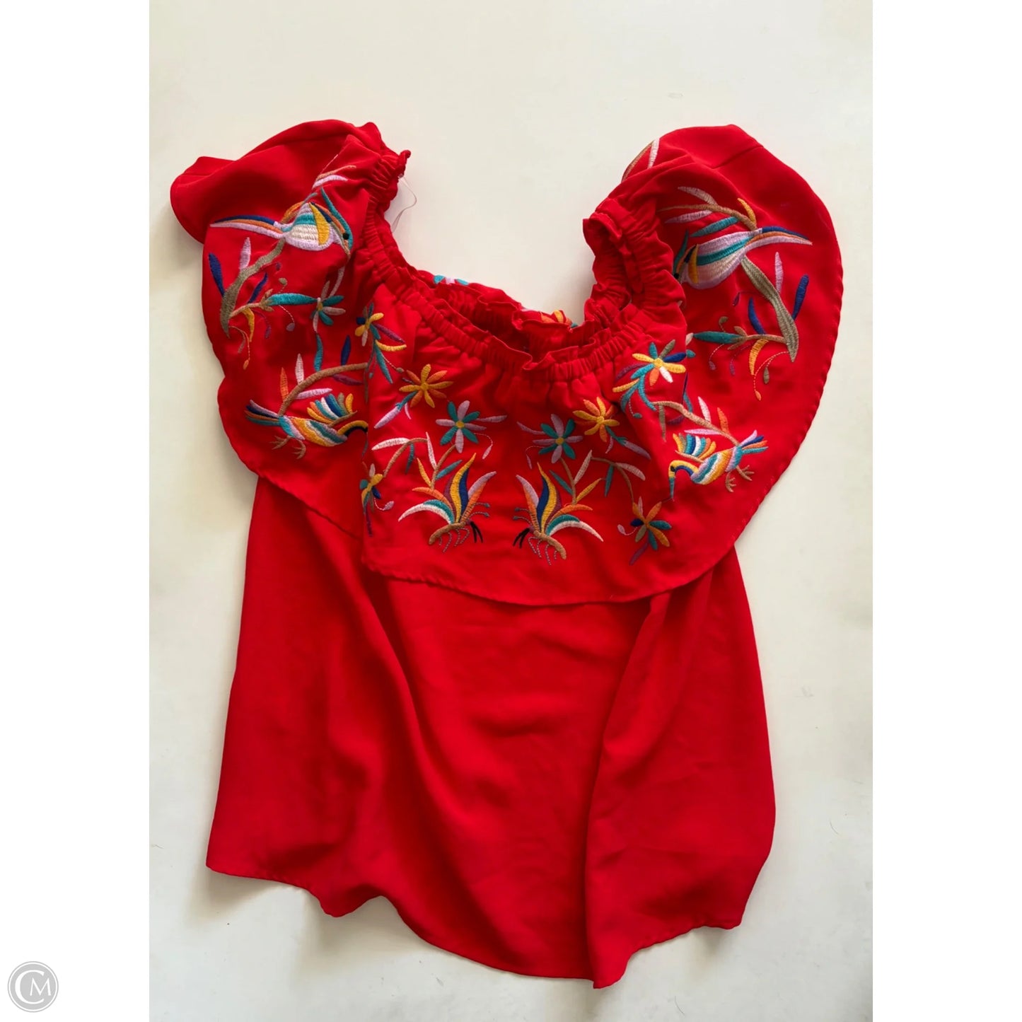 Blouse Short Sleeve By Entro In Orange, Size: L