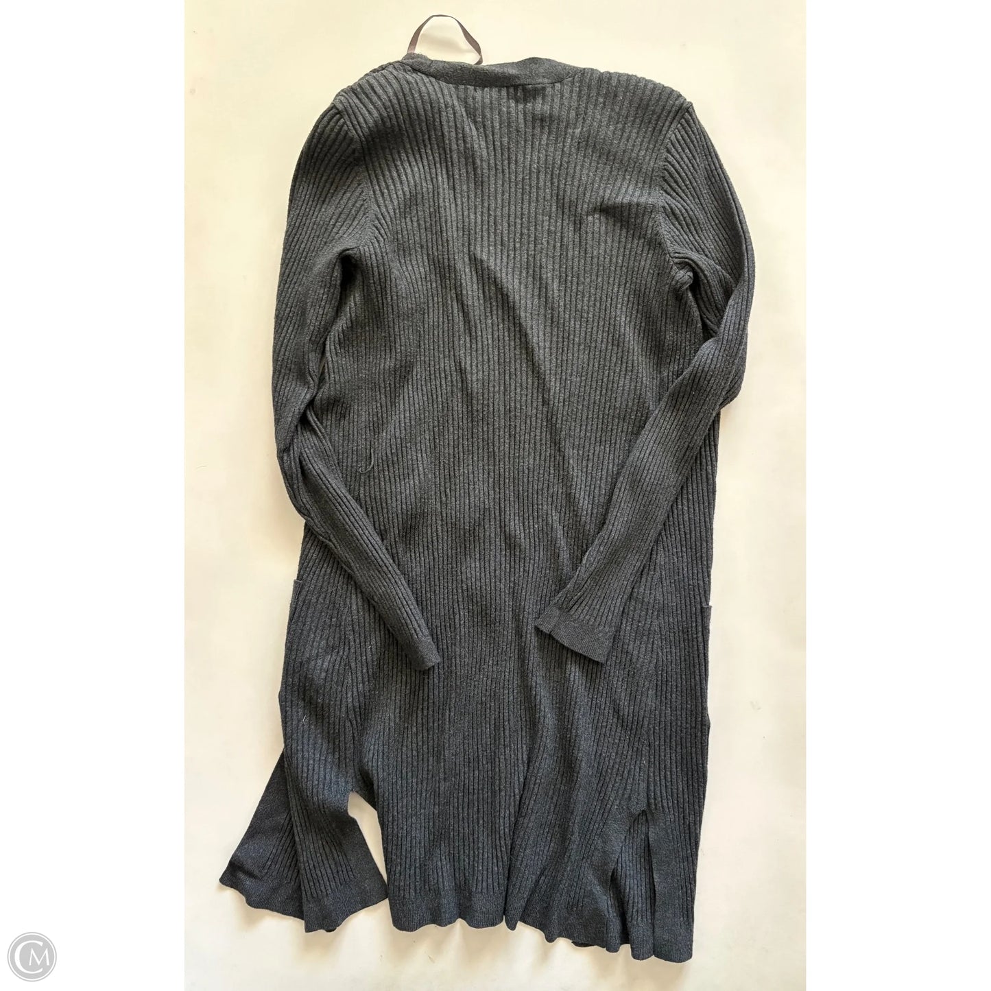 Sweater Cardigan By Cato In Grey, Size: M