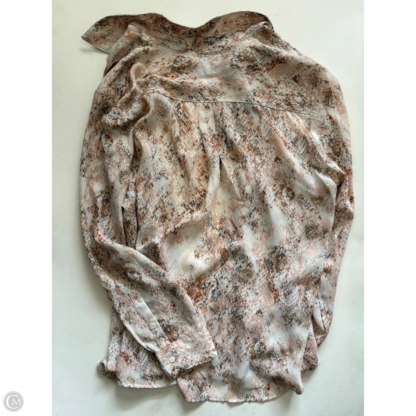 Blouse Long Sleeve By Banana Republic In Orange, Size: Xl