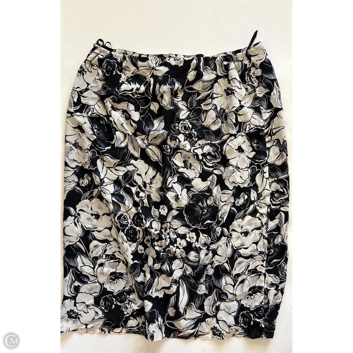 Skirt Midi By Charter Club In Black & White, Size: 18