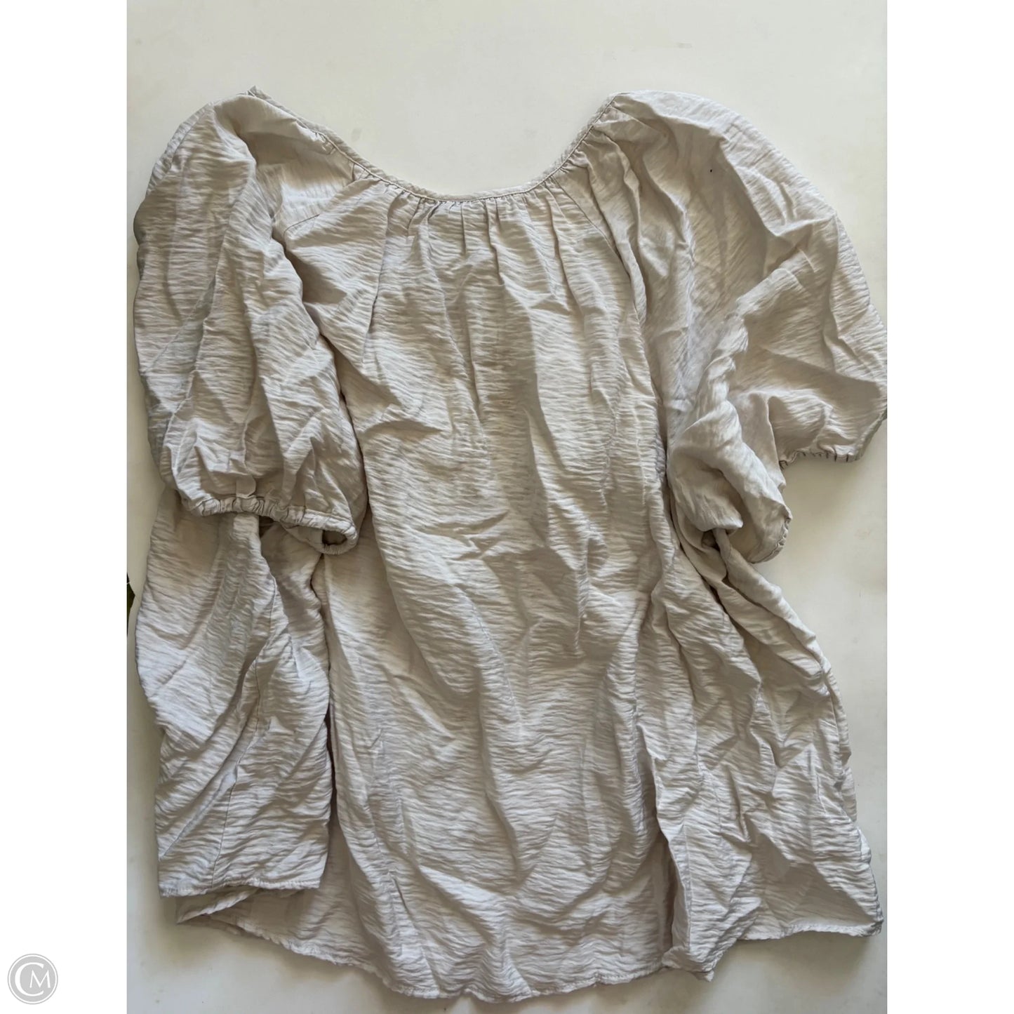 Top Short Sleeve By Ava & Viv In Cream, Size: 2x