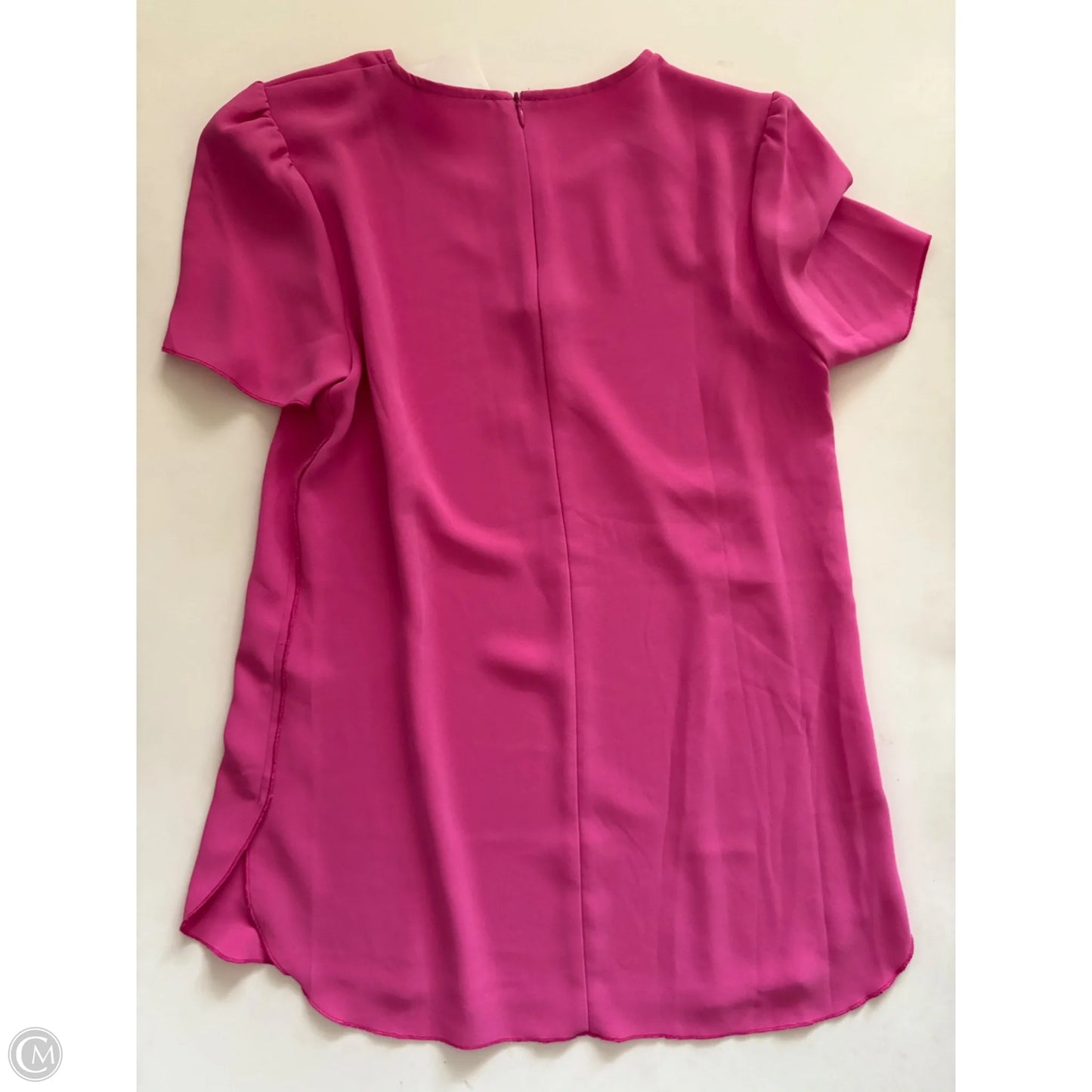 Blouse Short Sleeve By Tahari In Pink, Size: Xs
