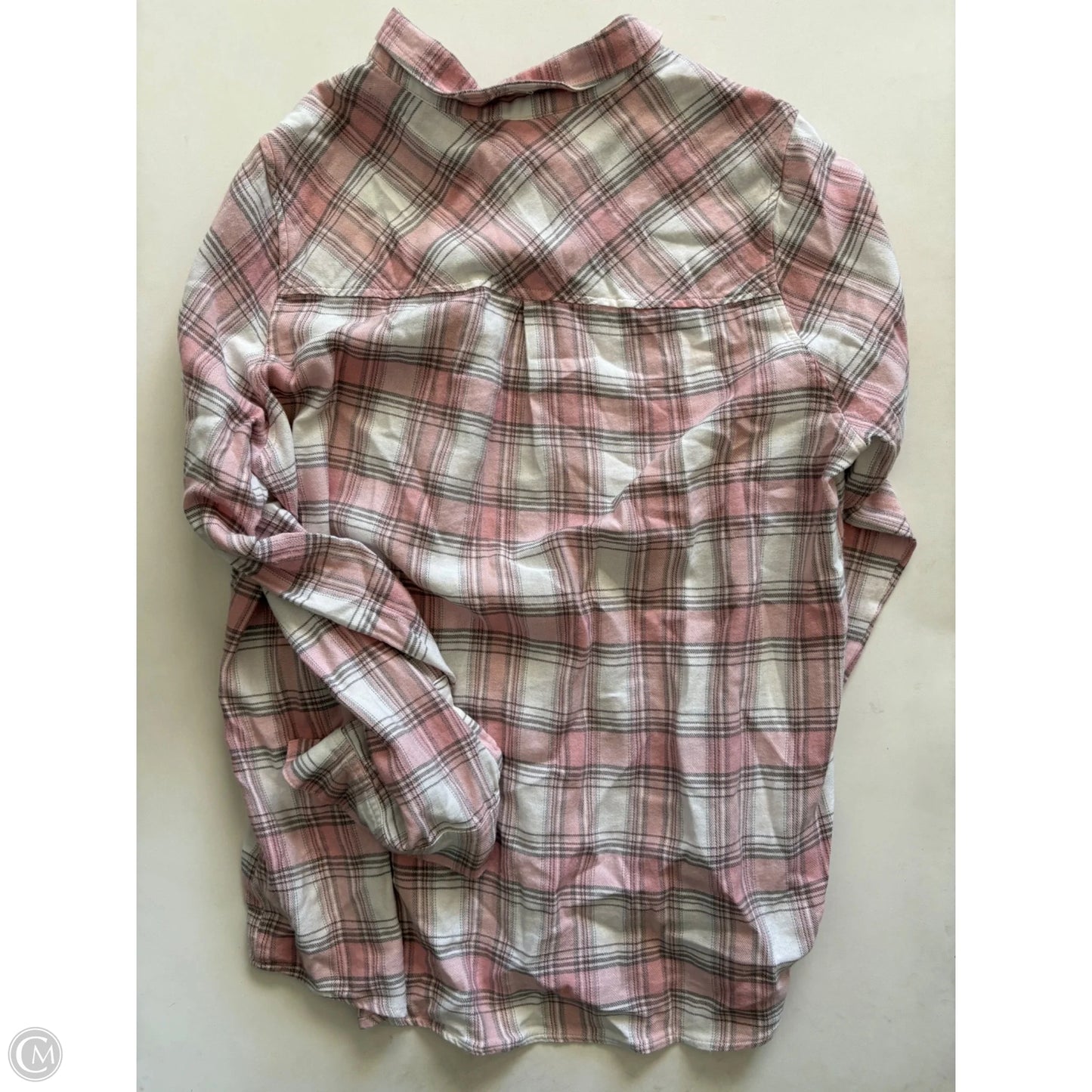 Top Long Sleeve By Staccato In Plaid Pattern, Size: L
