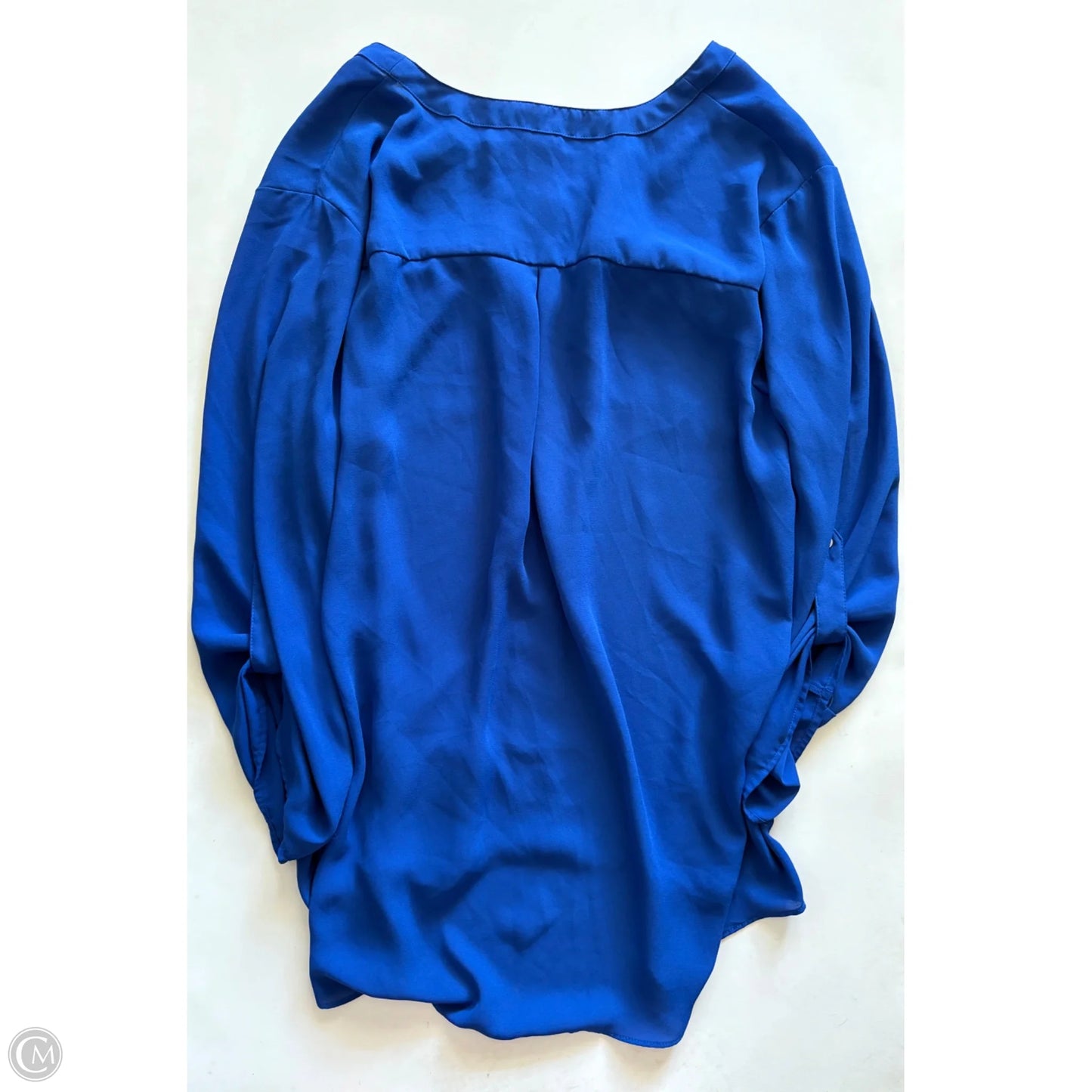 Blouse Long Sleeve By Cato In Blue, Size: 22