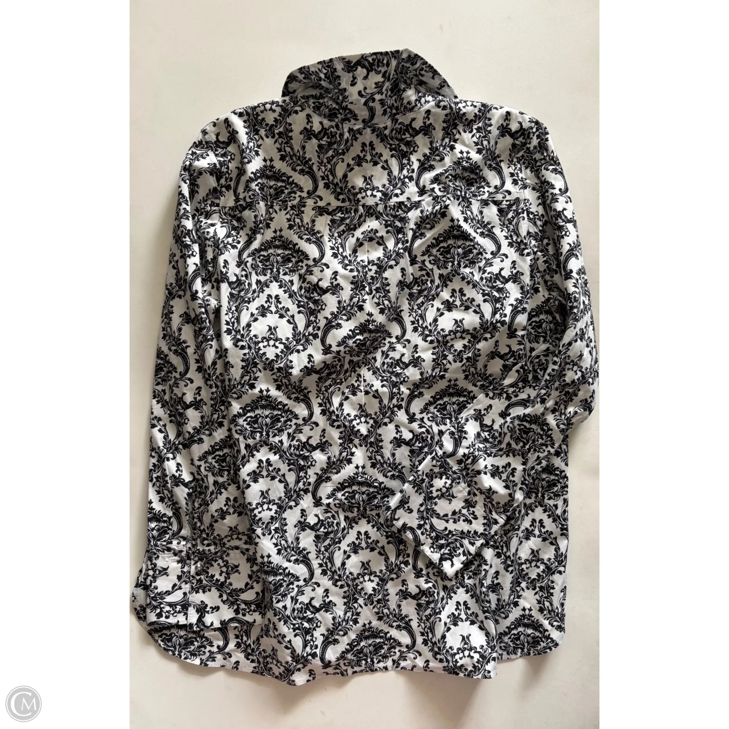 Top Long Sleeve By Talbots In Black & White, Size: 16