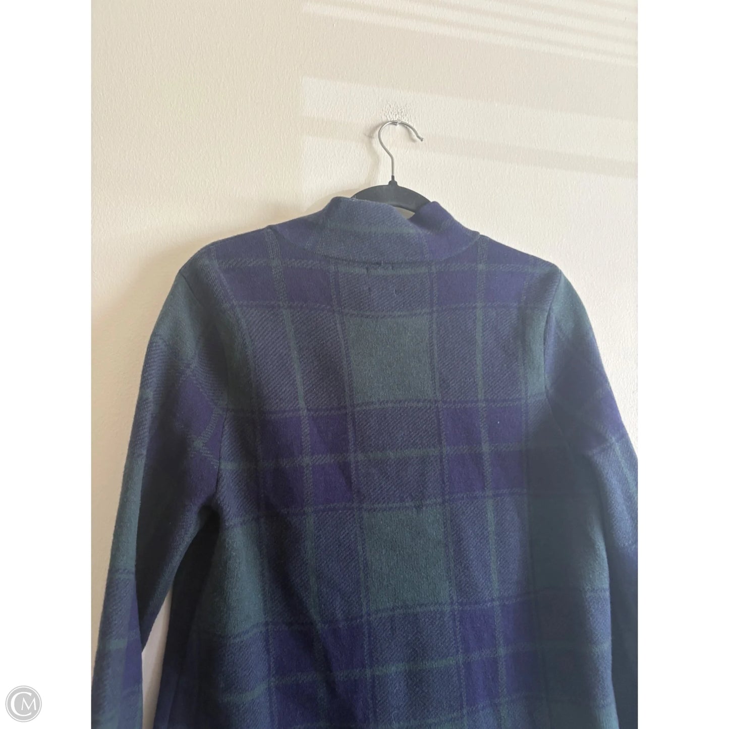 Coat Puffer & Quilted By Anne Klein In Plaid Pattern, Size: M