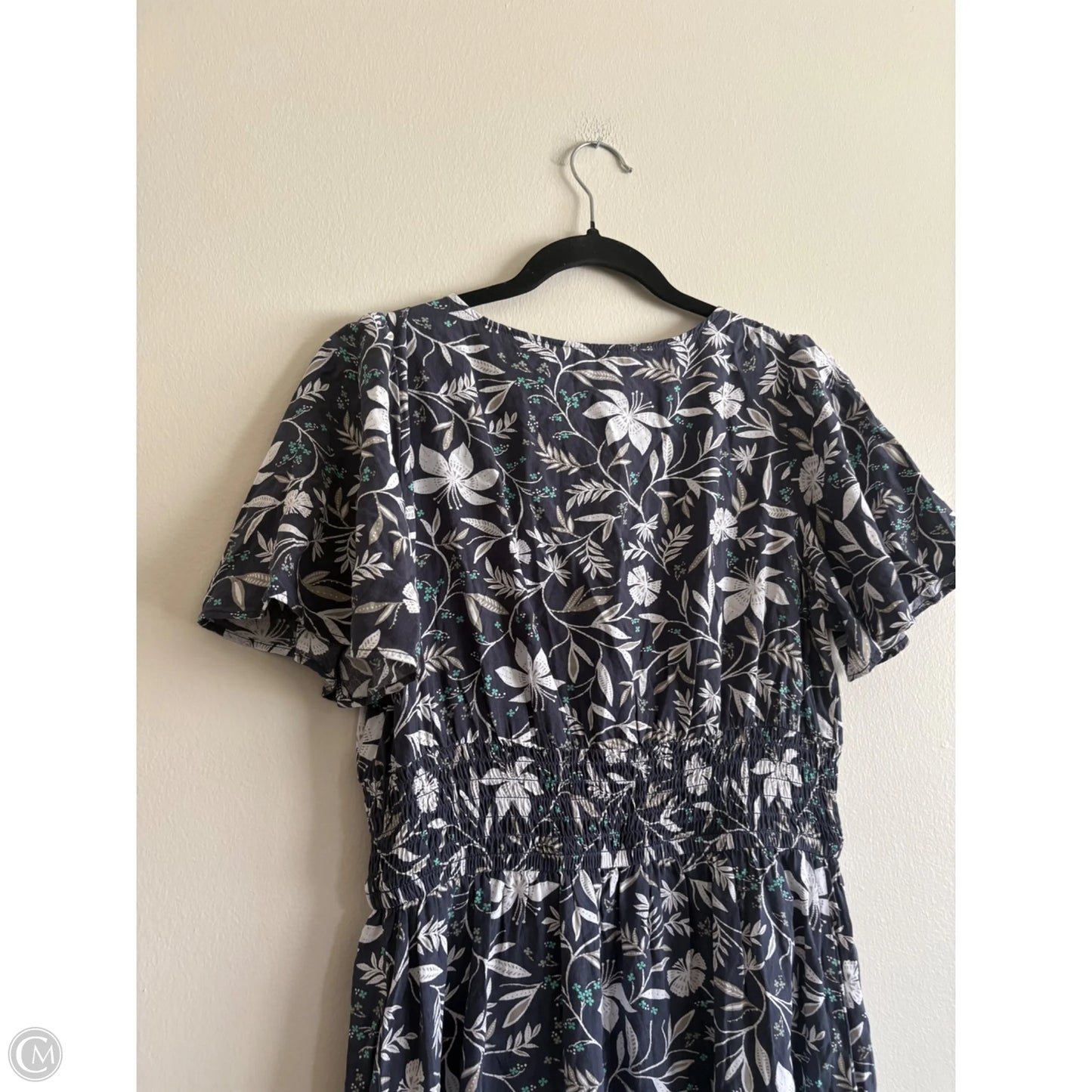 Dress Casual Midi By Loft In Grey & White, Size: M