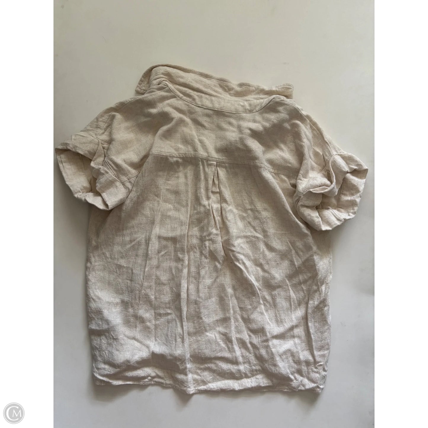 Top Short Sleeve By Simply Vera In Cream, Size: M