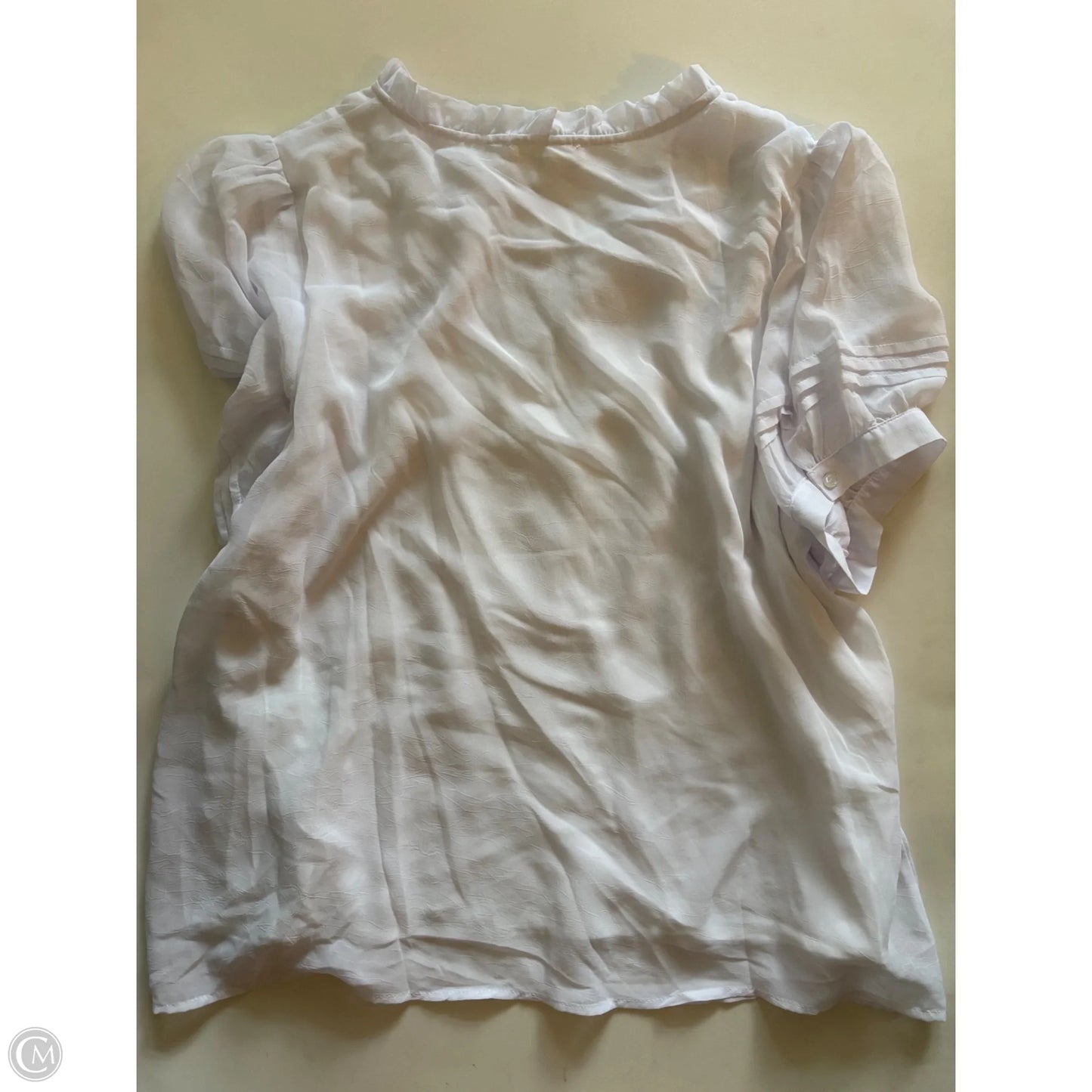 Blouse Short Sleeve By Eesome In White, Size: Xl