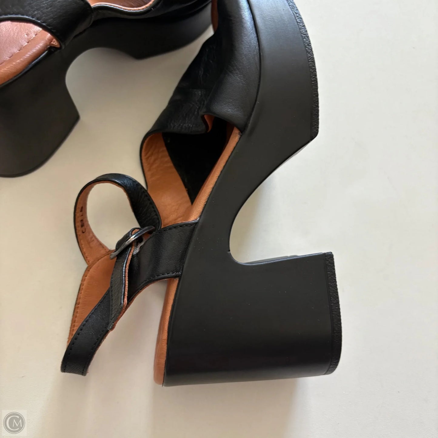 Sandals Heels Block By Spring Step In Black, Size: 5.5