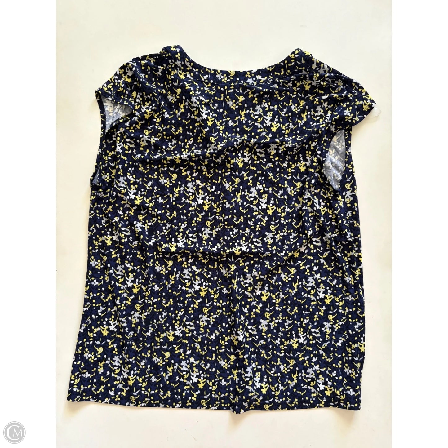 Blouse Short Sleeve By Anne Klein In Navy, Size: L