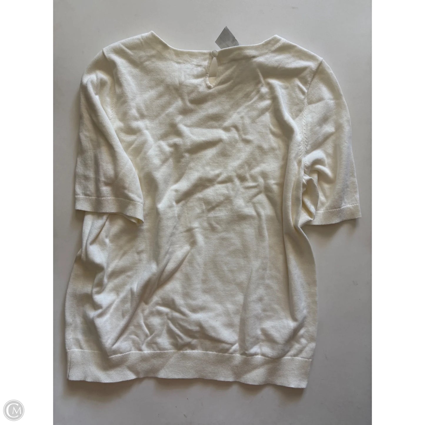 Sweater Short Sleeve By Talbots In Cream, Size: L