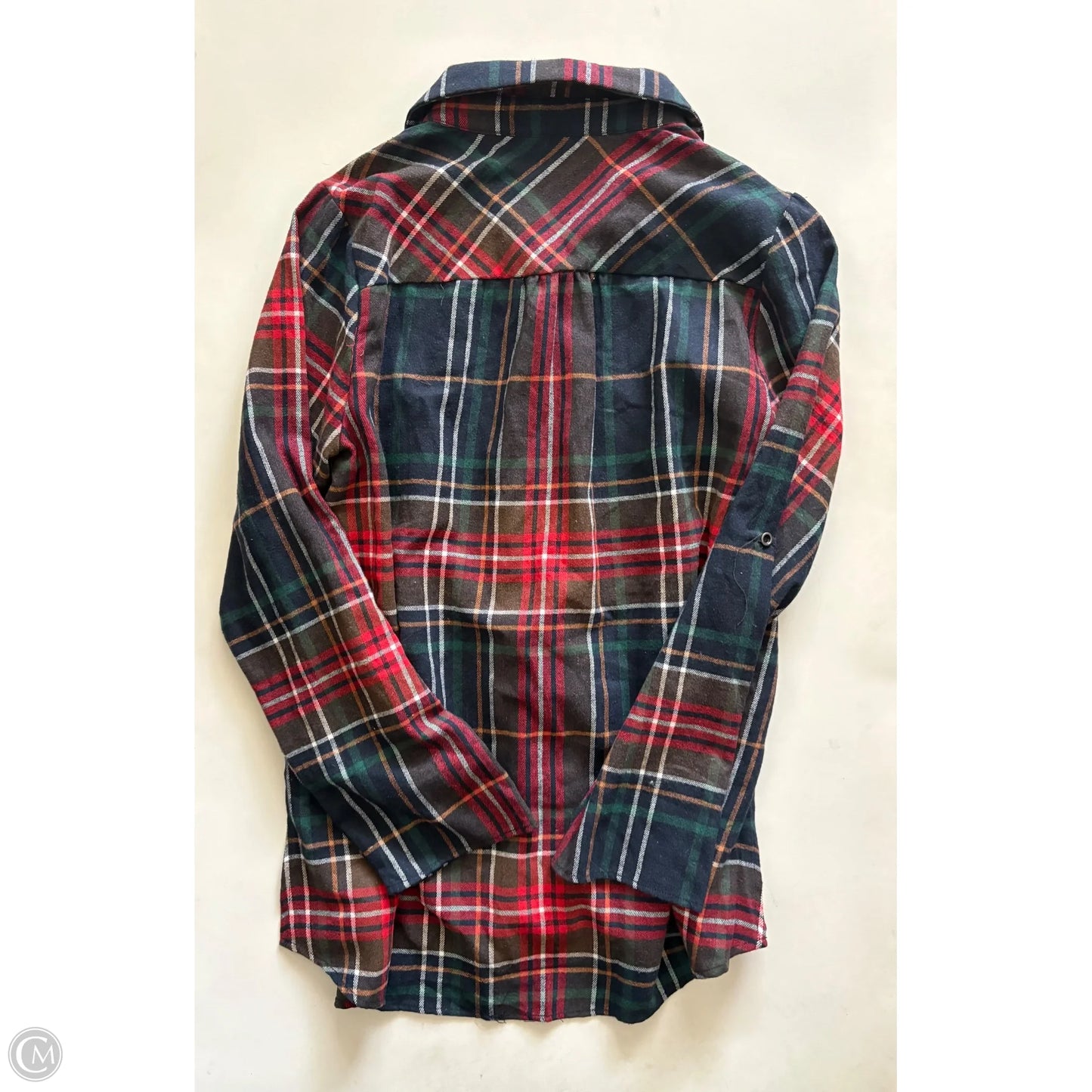 Top Long Sleeve By Andree By Unit In Plaid Pattern, Size: M
