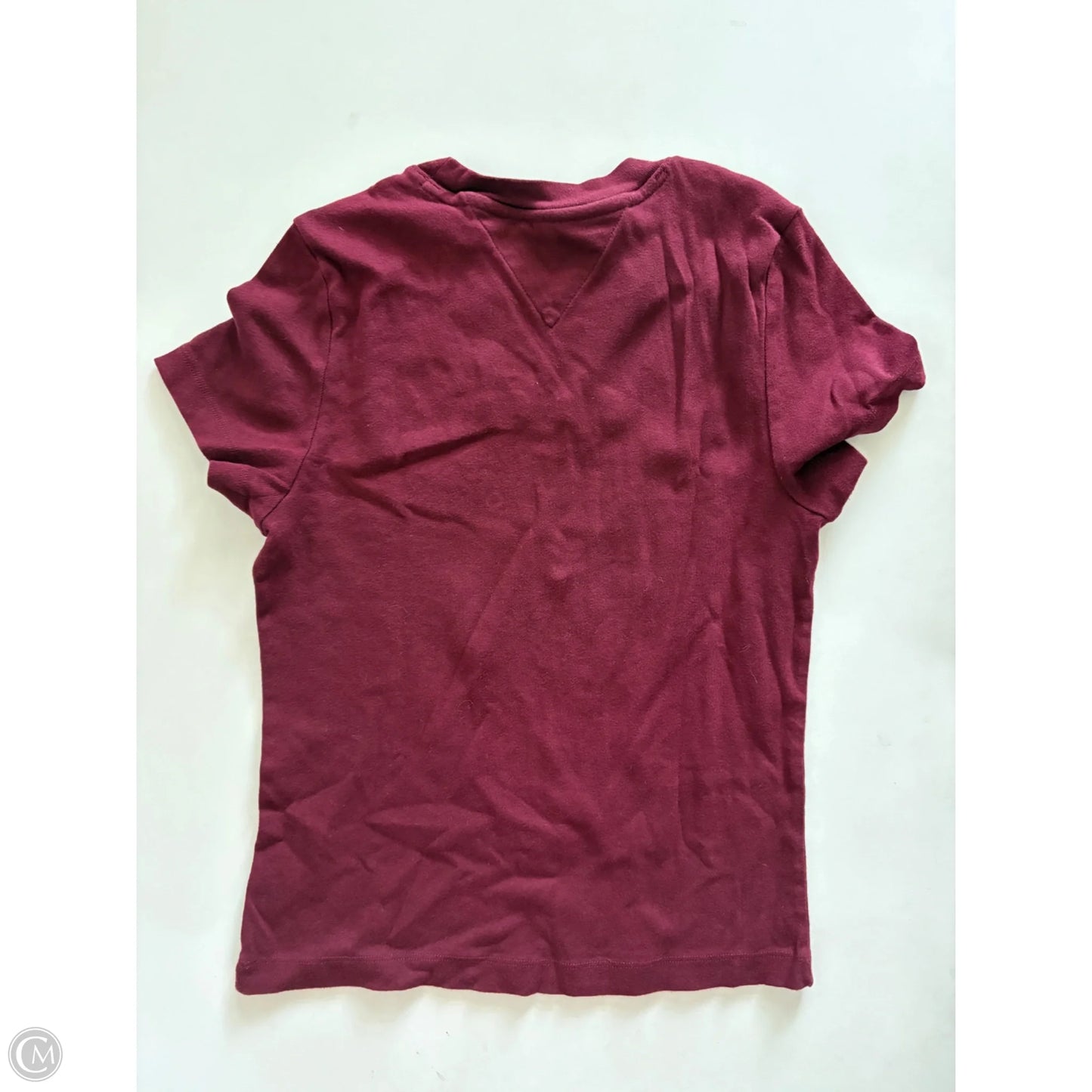 Top Short Sleeve By Tommy Hilfiger In Maroon, Size: L