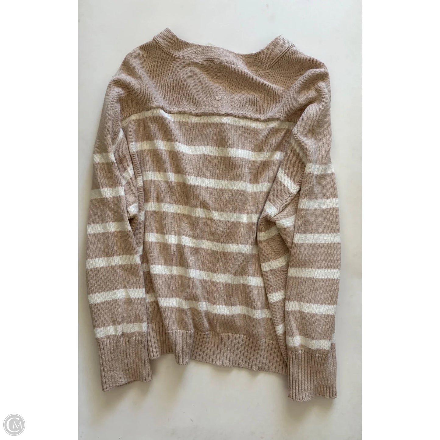 Sweater Cardigan By Terra & Sky In Striped Pattern, Size: 3x