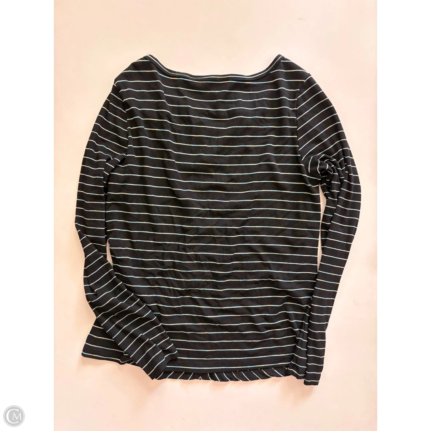Top Long Sleeve By Liverpool In Striped Pattern, Size: S
