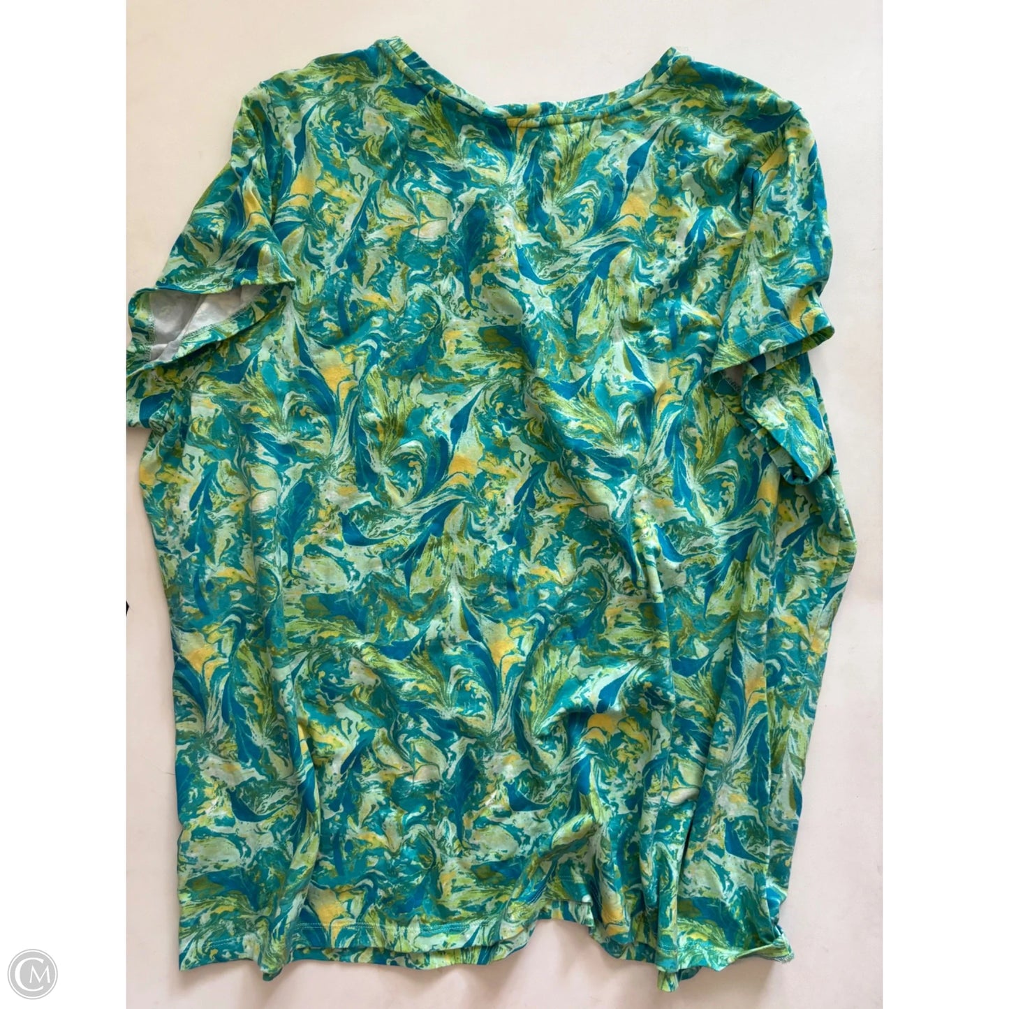 Top Short Sleeve By Isaac Mizrahi Live Qvc In Green, Size: 3x