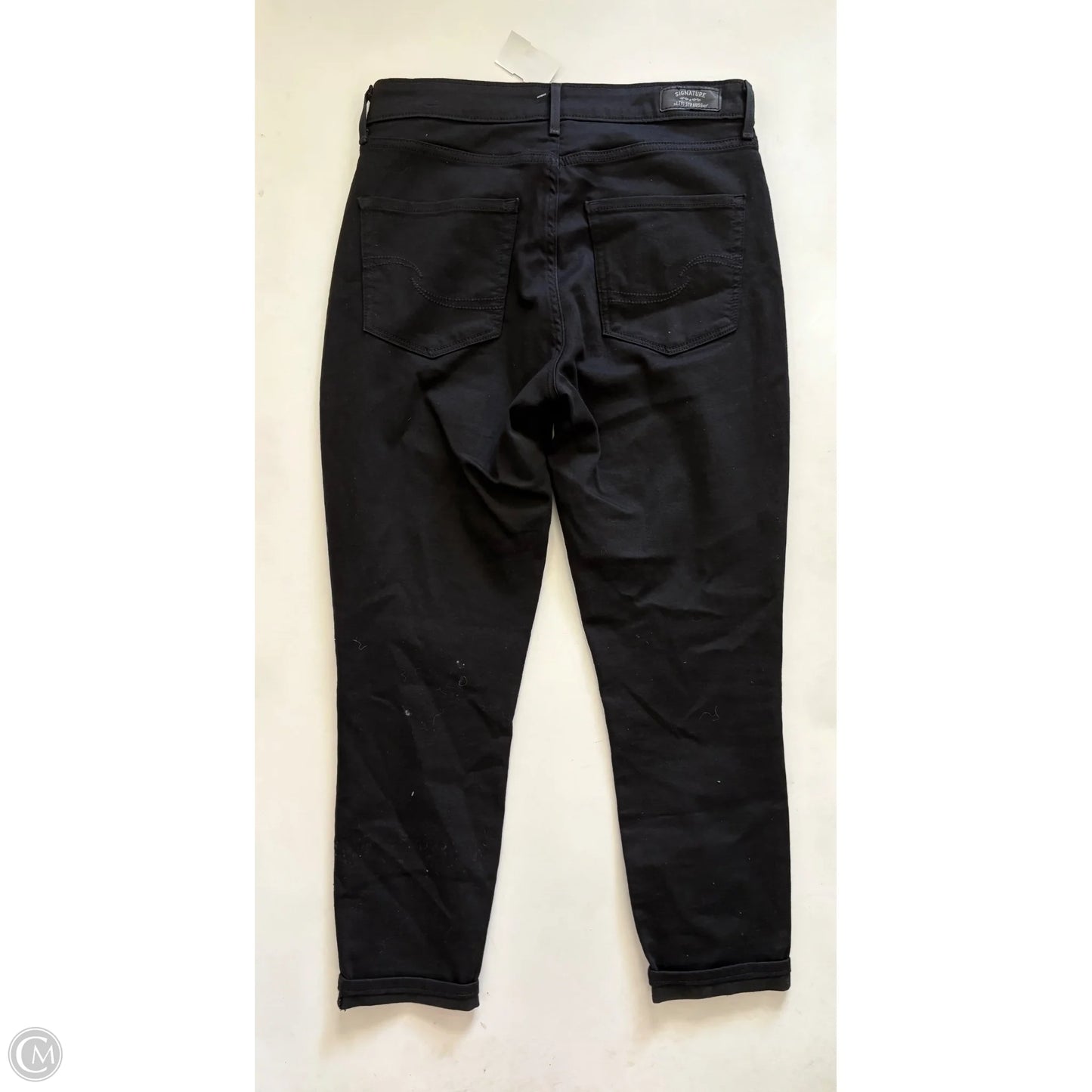 Jeans Straight By Levis Signature In Black, Size: 10