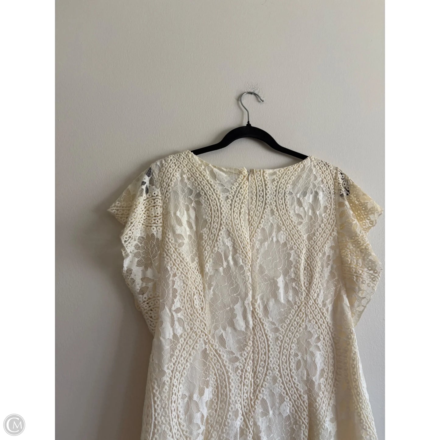 Dress Casual Midi By Cato In Cream, Size: 16