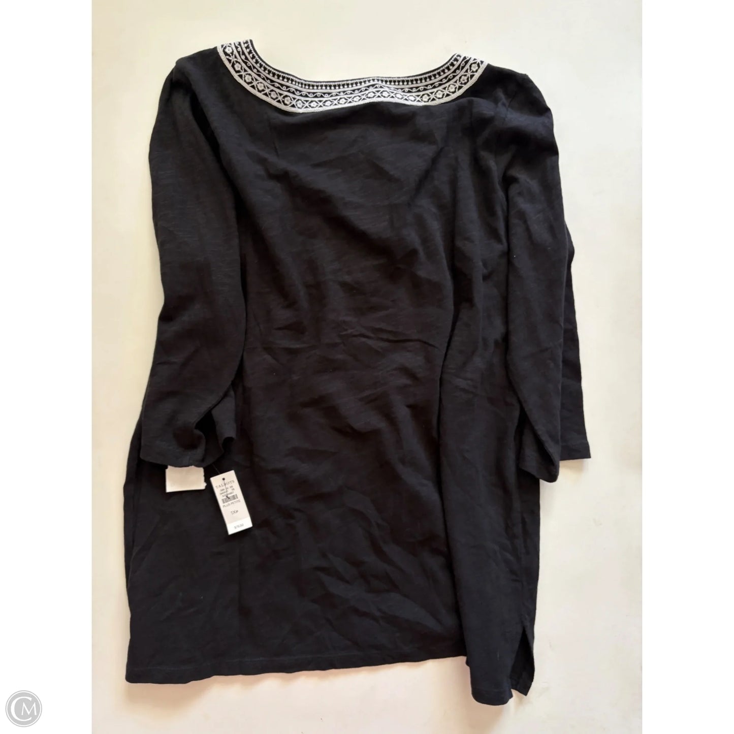 Top Long Sleeve By Talbots In Black, Size: 1x