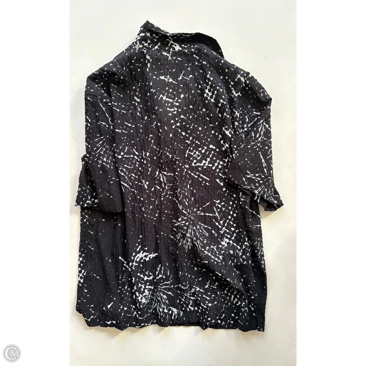 Blouse Short Sleeve By Zara In Black, Size: L