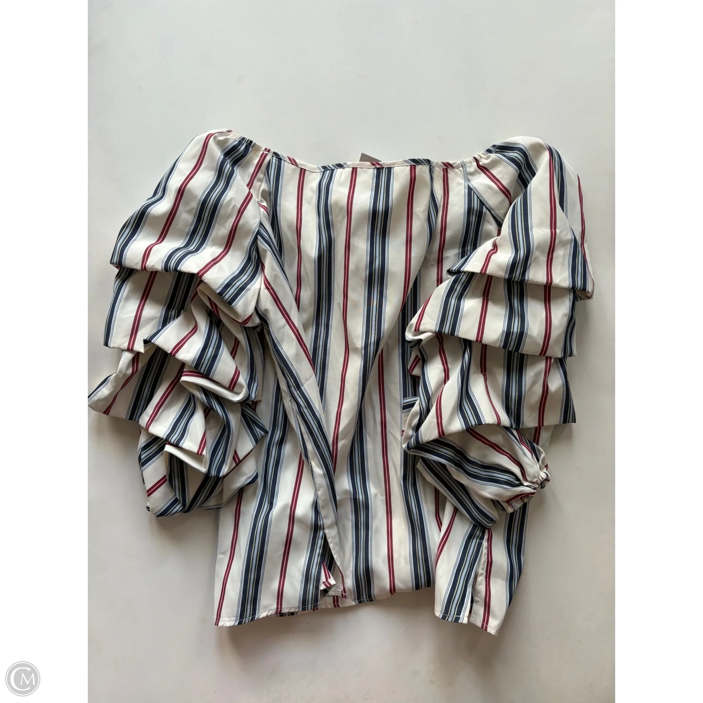 Blouse Long Sleeve By tempted In Striped Pattern, Size: L