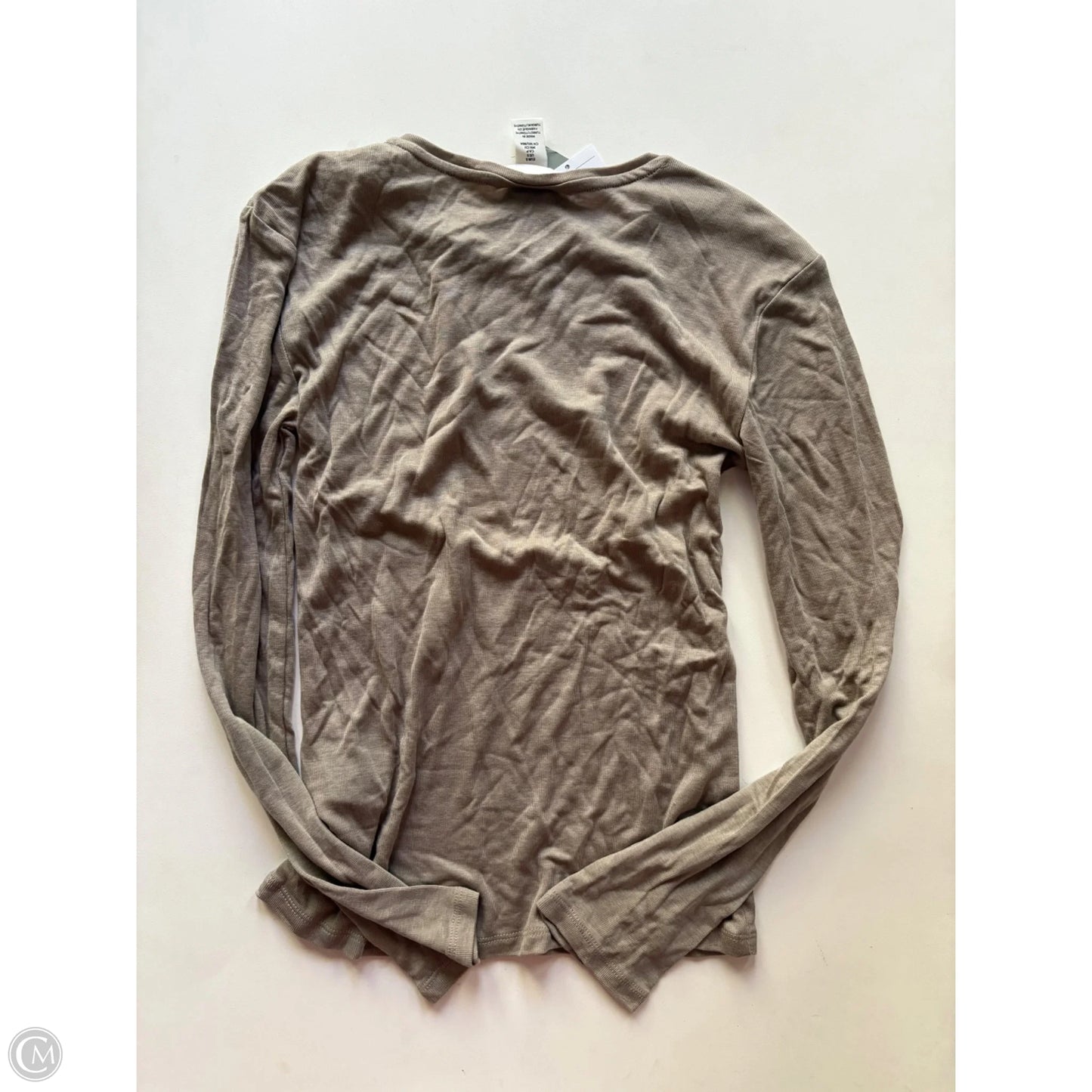 Blouse Long Sleeve By H&m In Tan, Size: S