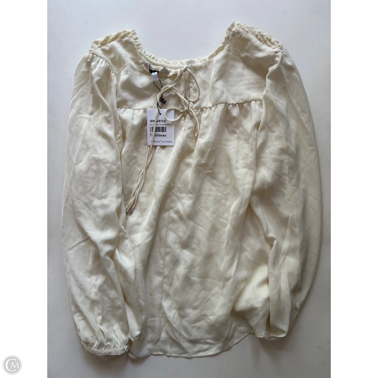 Blouse Long Sleeve By Gibson And Latimer In Cream, Size: Xxl
