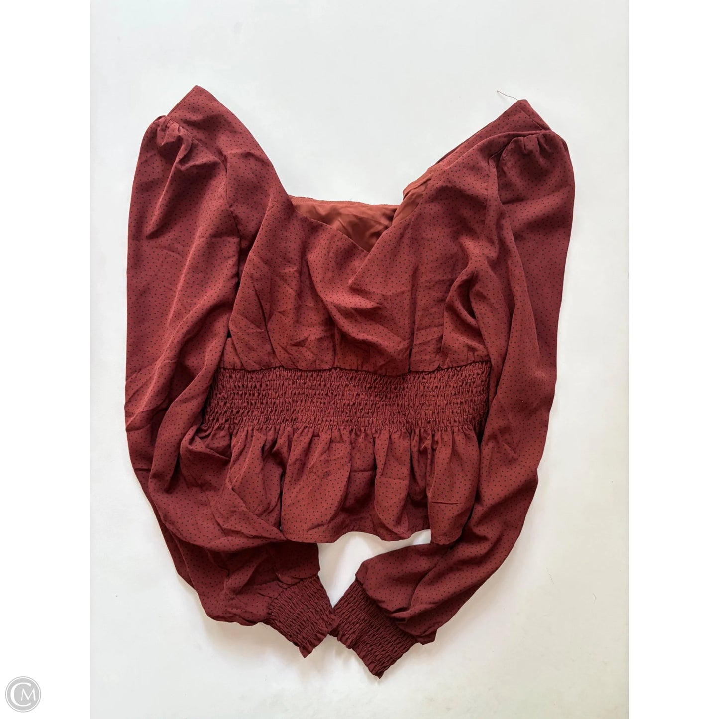 Blouse Long Sleeve By Paper Crane In Brown, Size: S