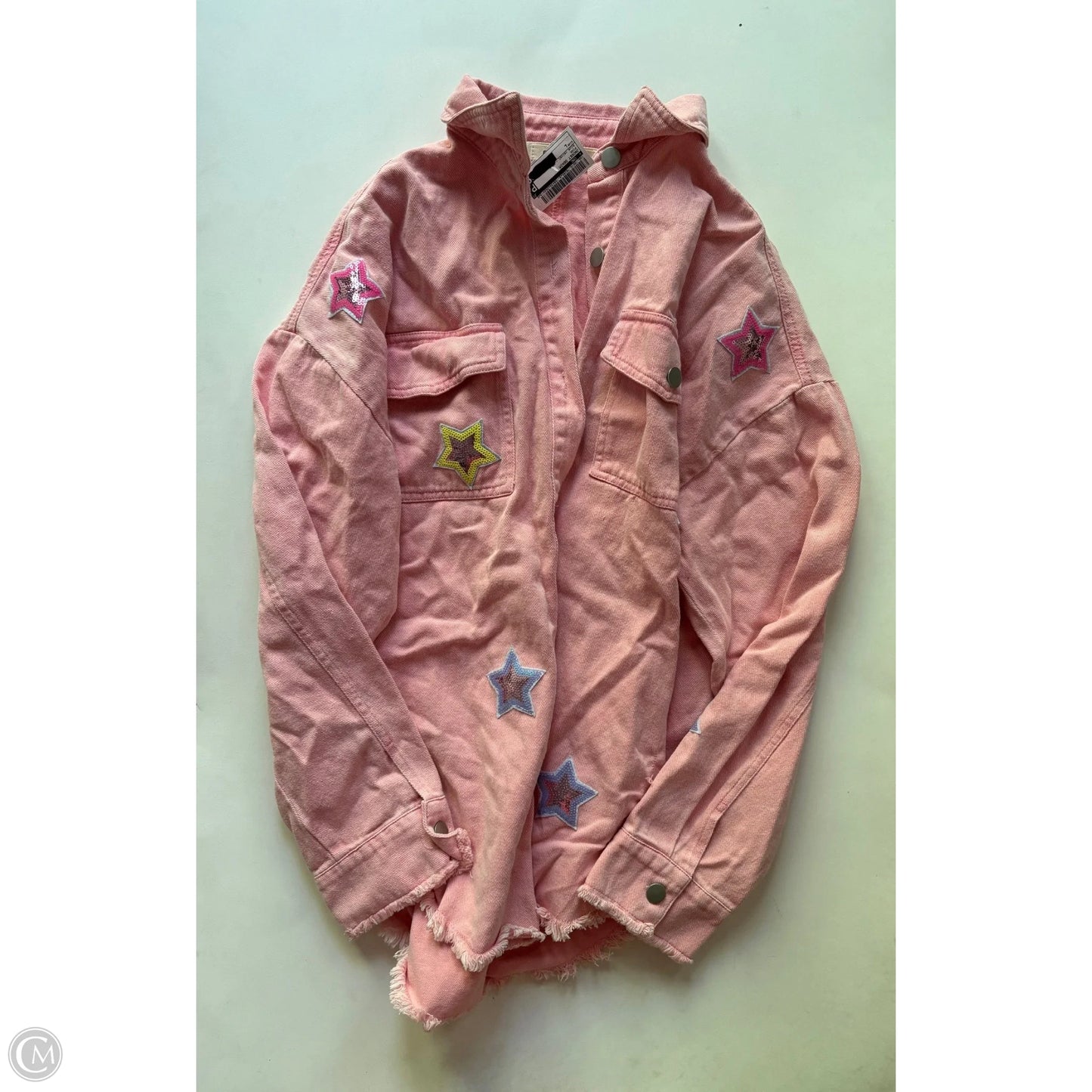 Jacket Denim By blue velvet In Pink, Size: L