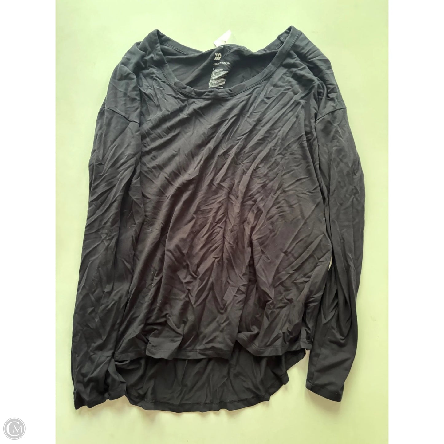 Athletic Top Long Sleeve Crewneck By All In Motion In Black, Size: S