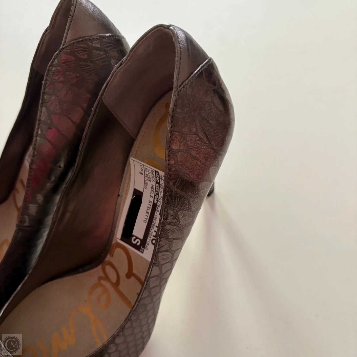 Shoes Heels Stiletto By Sam Edelman In Silver, Size: 8