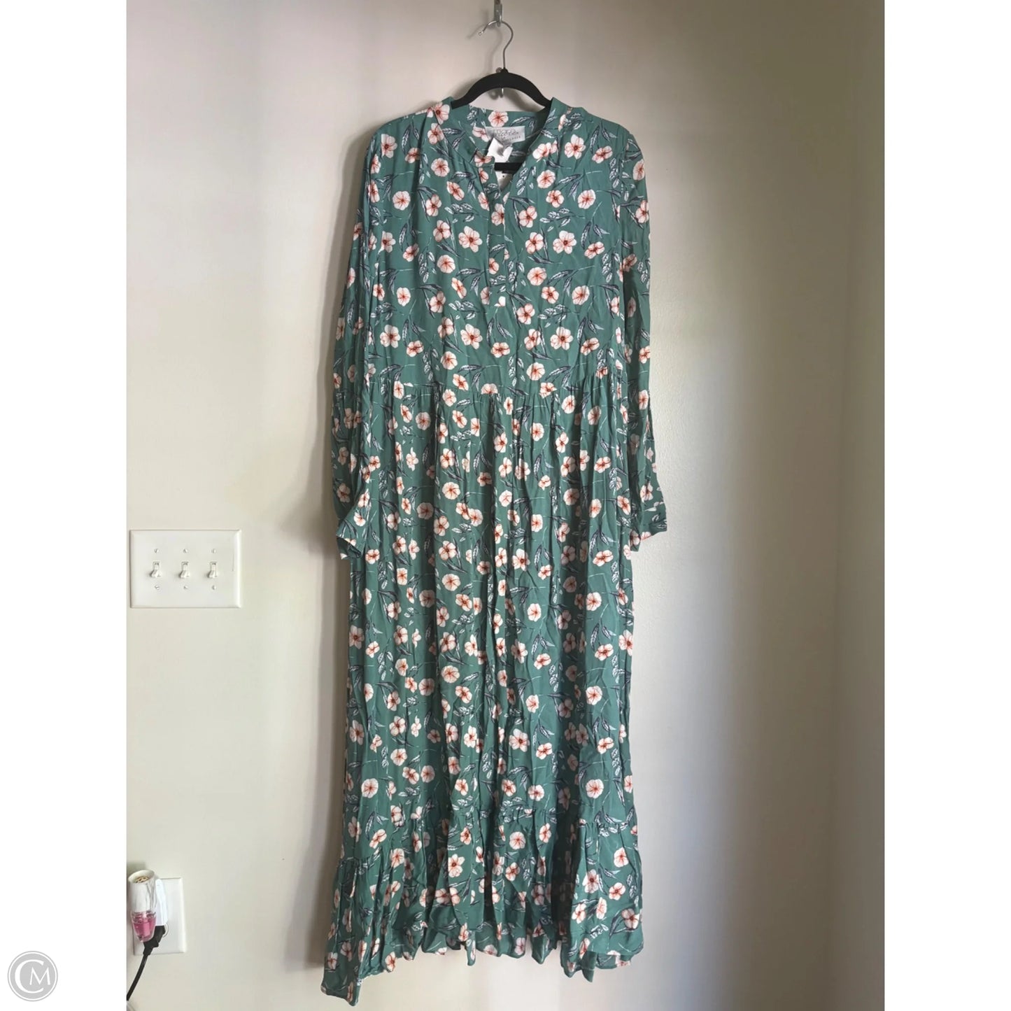 Dress Casual Midi By Anthropologie In Floral Print, Size: Xl