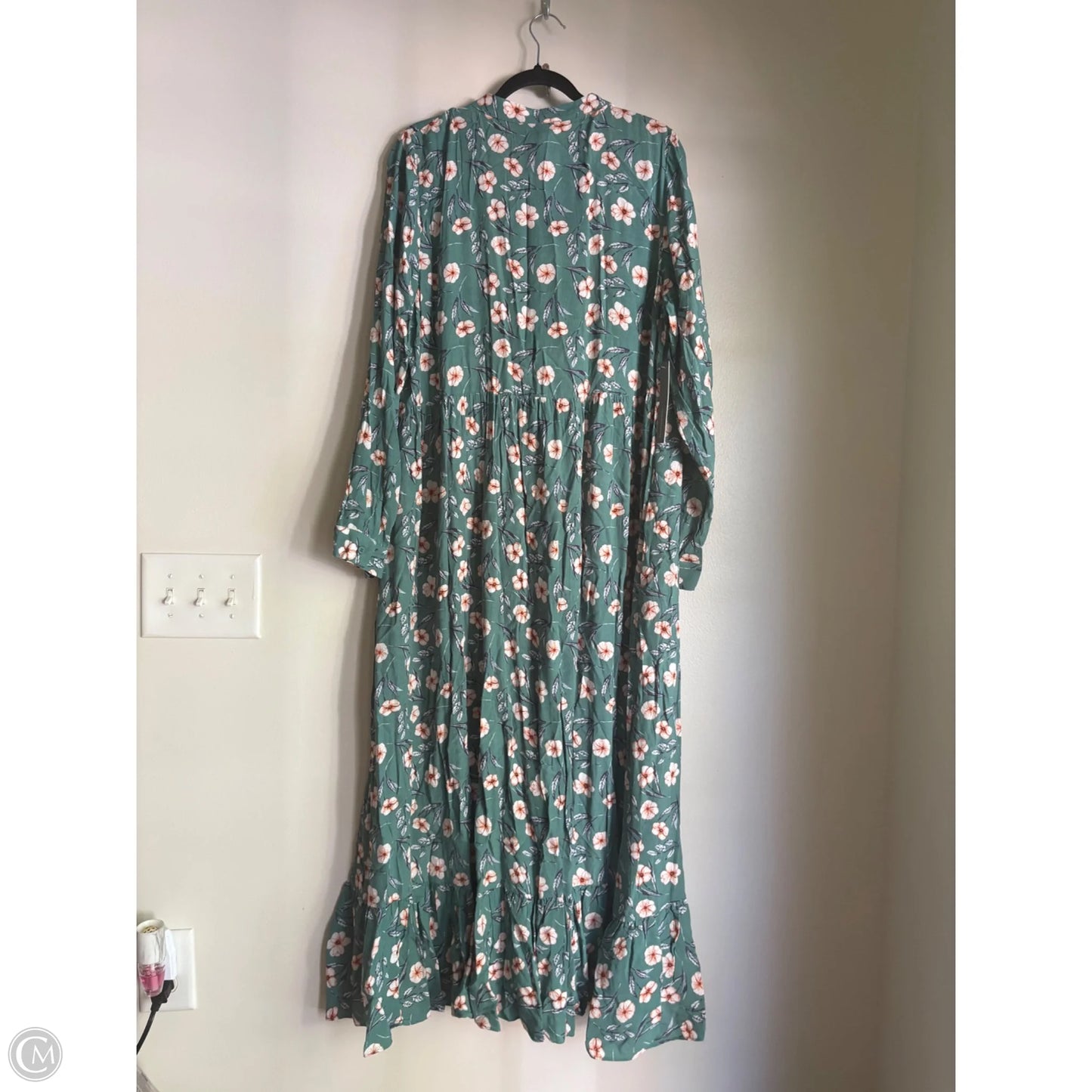 Dress Casual Midi By Anthropologie In Floral Print, Size: Xl