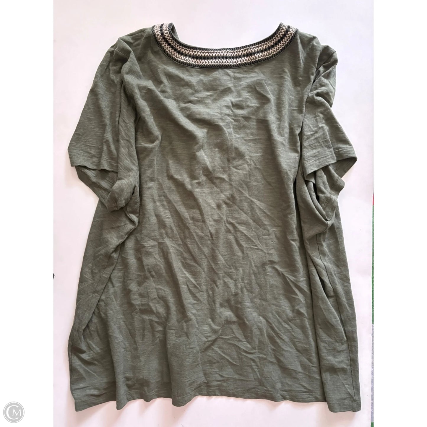 Top Short Sleeve By Kim Rogers In Green, Size: 2x