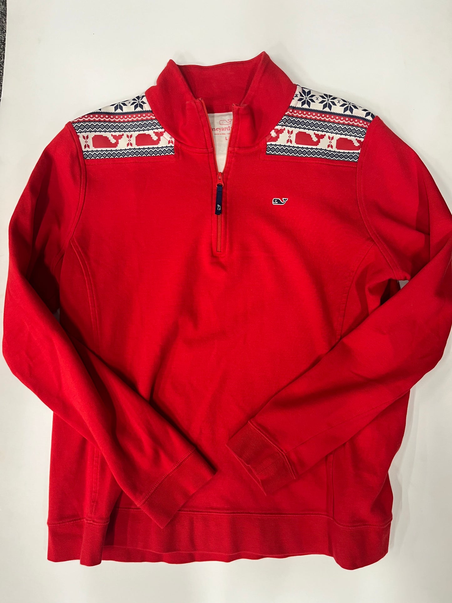 Vineyard Vines Half Zip Pullover Jacket Red Size L