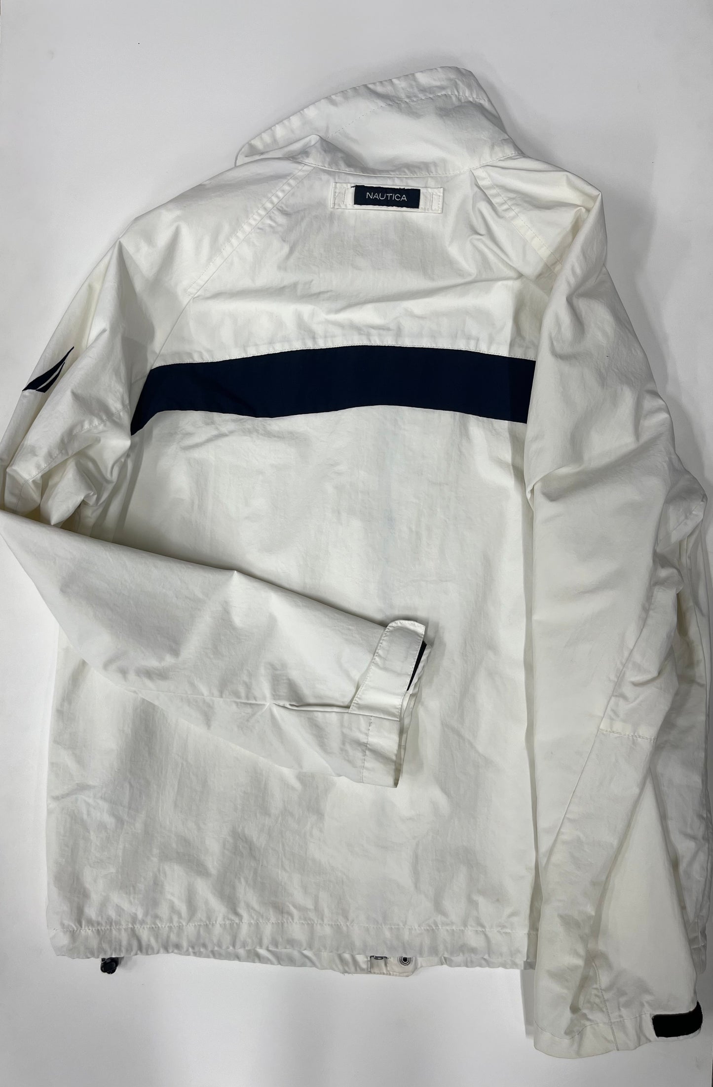 Nautica Full Zip Windbreaker Jacket White Size M