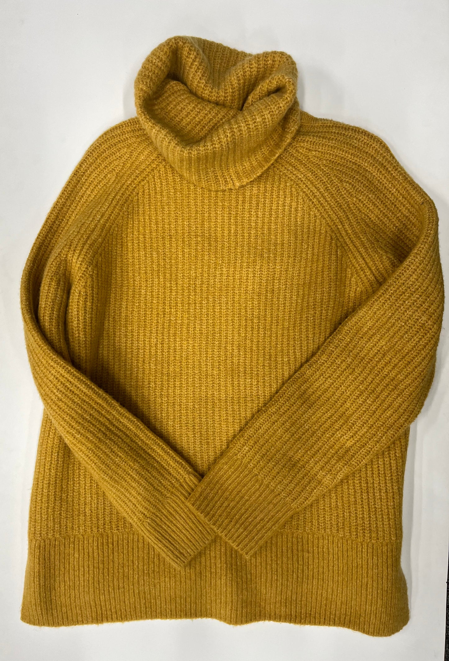 Madewell Turtleneck Cable Knit Sweater Mustard Size S