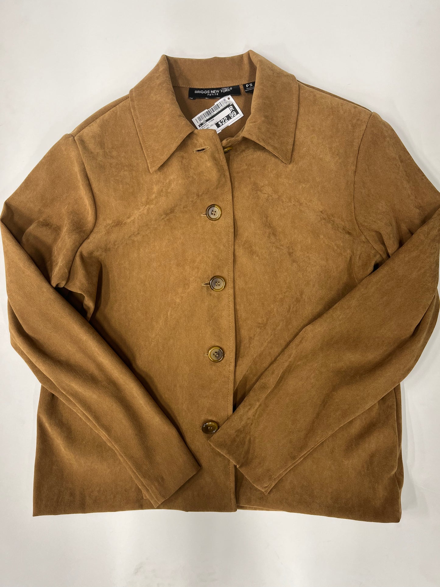 Briggs New York Front Button Should Padded Jacket Brown Size S