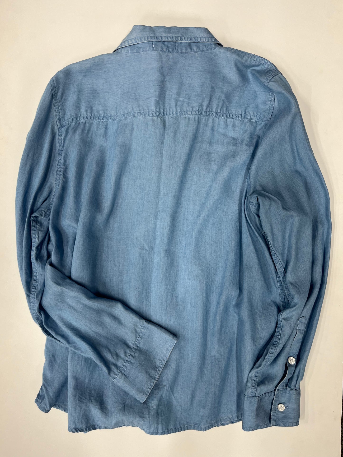 Crown And Ivy Front Button Long Sleeve Shirt Blue Size L