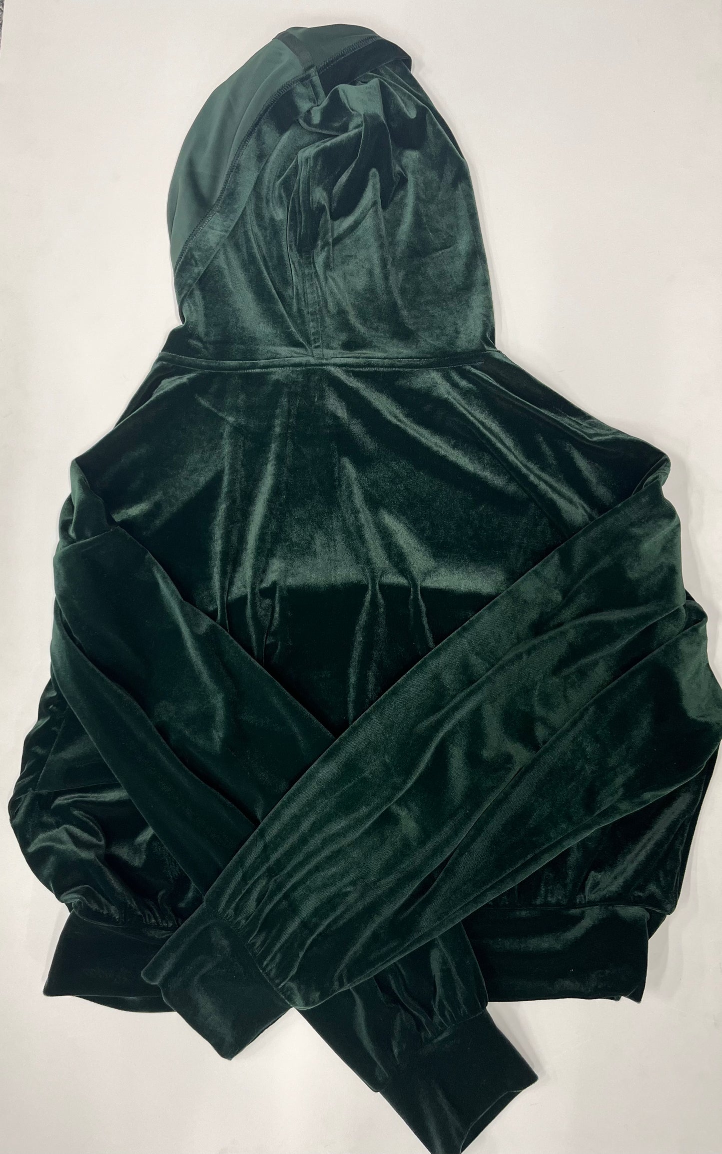 Express Hooded Pullover Jacket Green Velvet Size XL