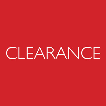 The word 'CLEARANCE' in white on a red background