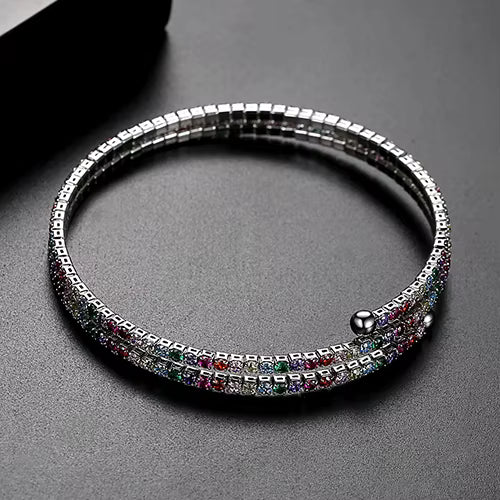 New-Design-Multi-Cubic-Zircon Water Proof Tarnish Free Wrap Bracelet