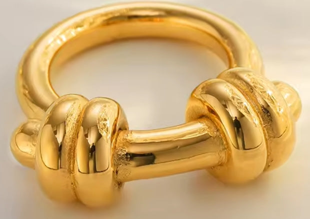 NEW!l 18K Gold Plated Stainless Steel Rings Chunky Geometric Waterproof Gold Ring