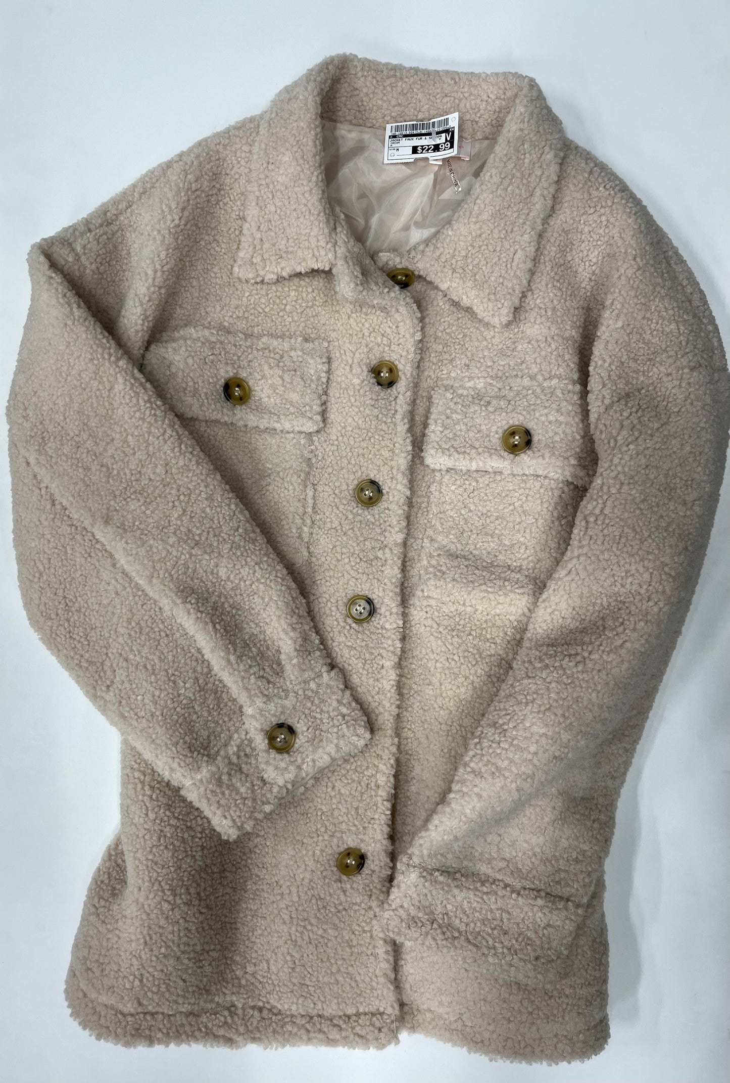 Jacket Faux Fur & Sherpa By Entro Size: M