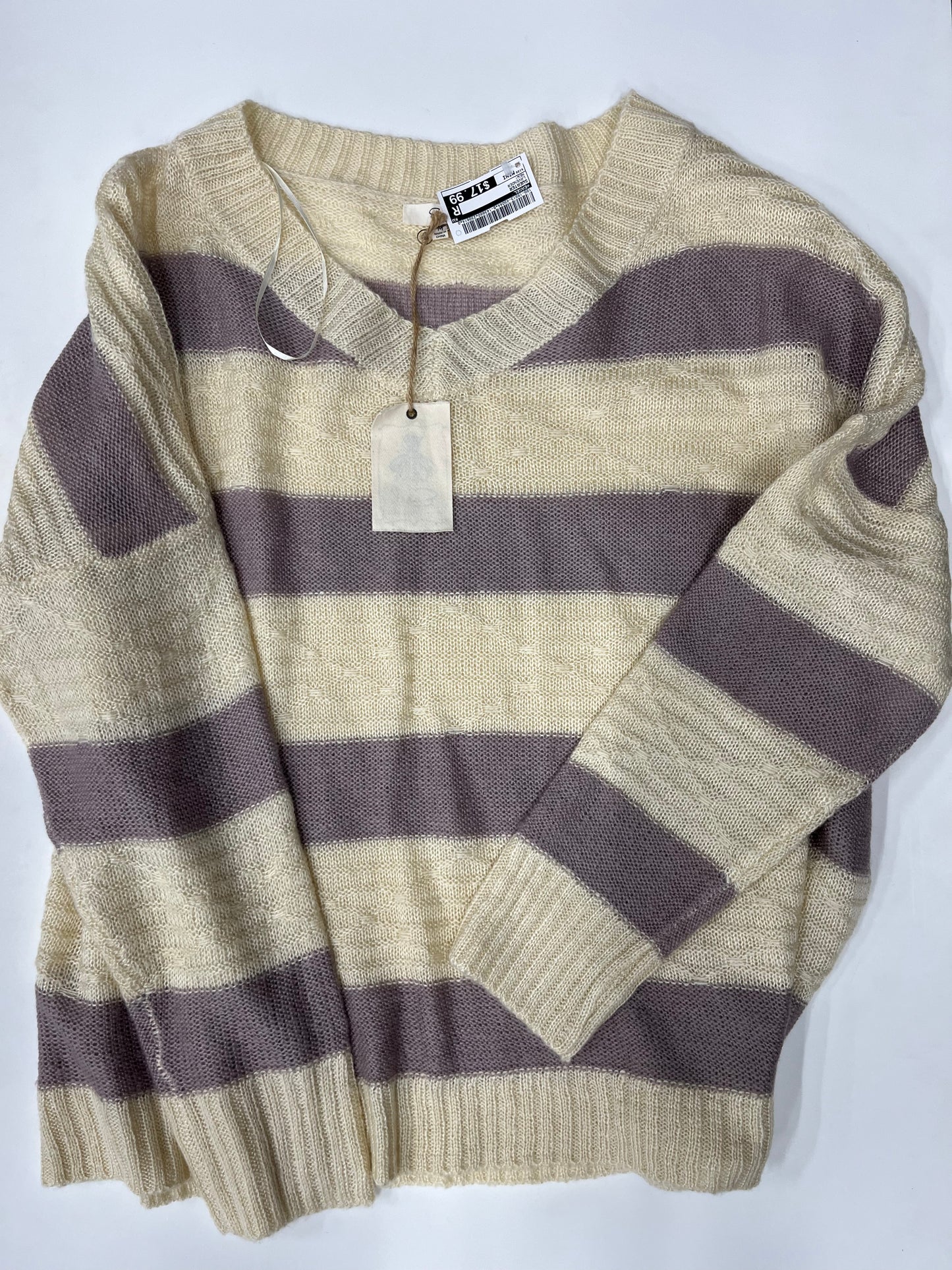 Easel Knit Long Sleeve Sweater Chevron NWT Size M