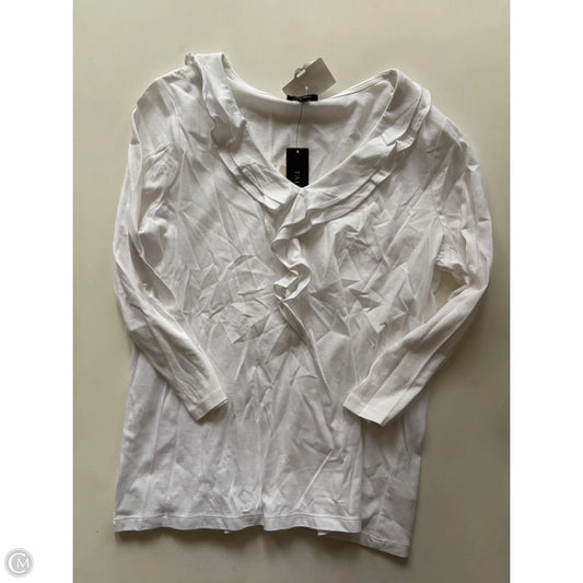 Top Long Sleeve By Talbots O In White, Size: M