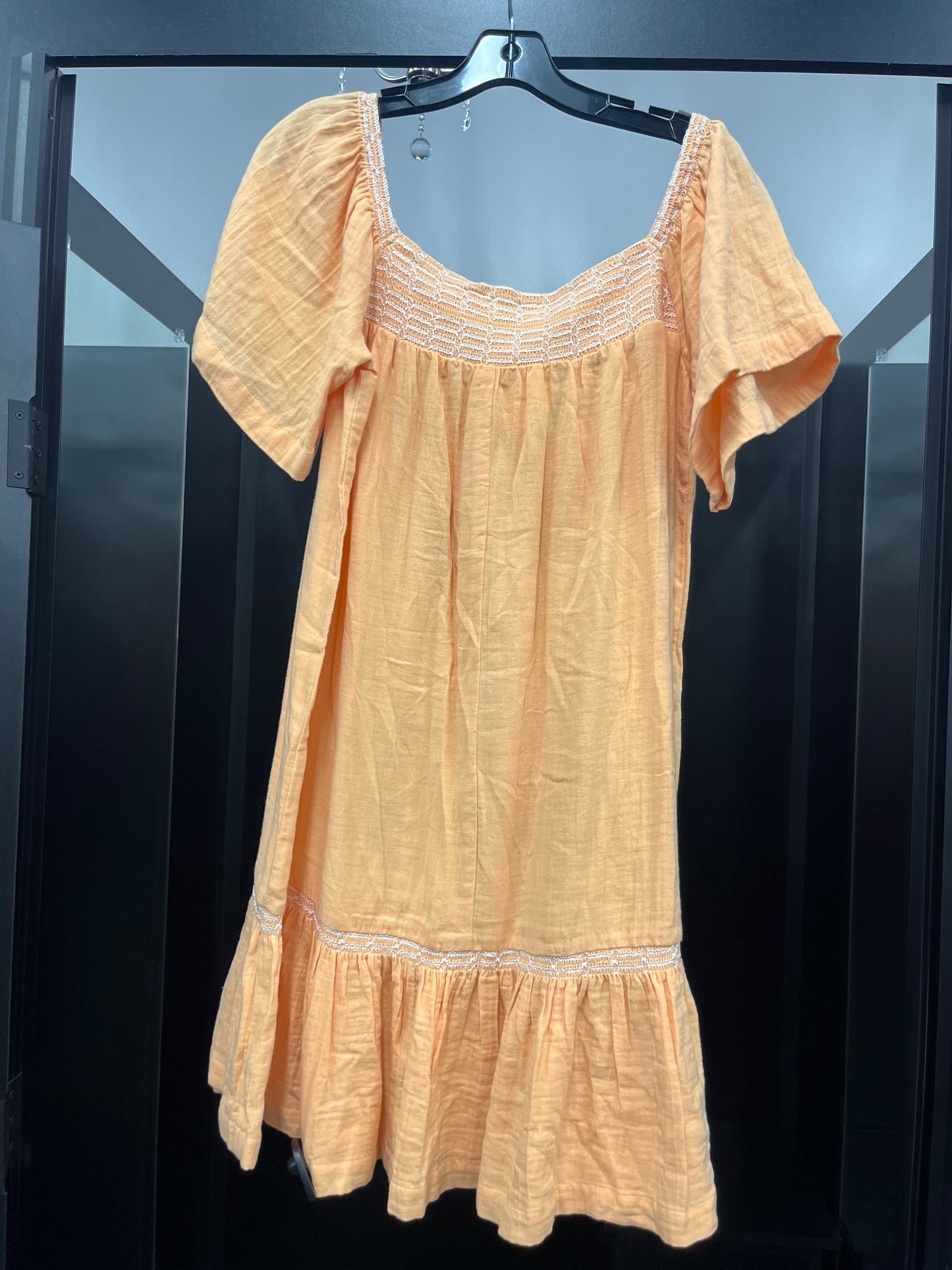 Orange Dress Casual Midi Wondery, Size S